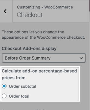 Check order subtotal