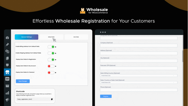 Effortless Wholesale registration