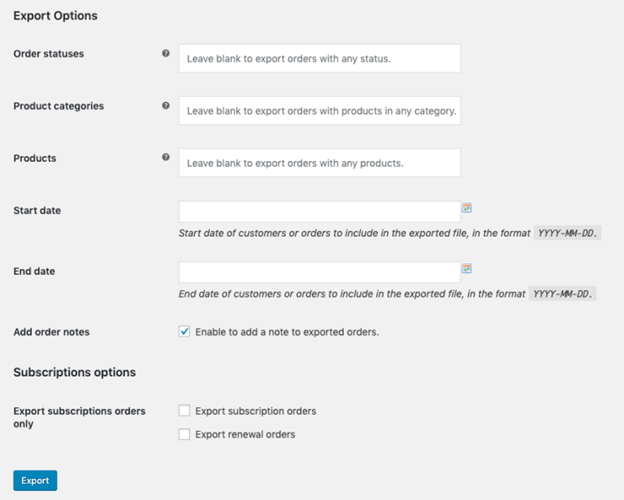 Export Option