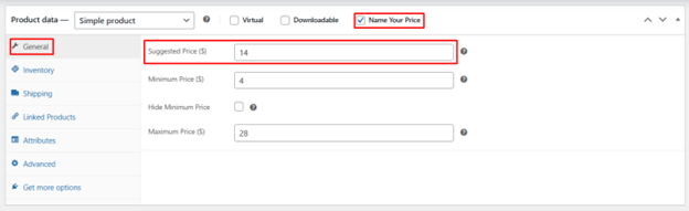 Select name your price