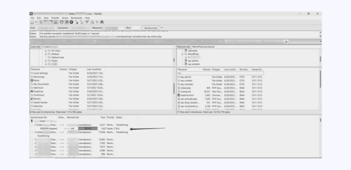 Transfer the new WordPress files to your server.