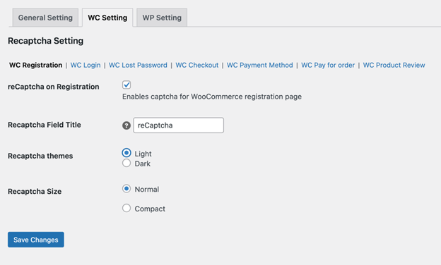 WC Setting