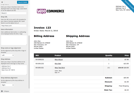 Woocommerce Invoice