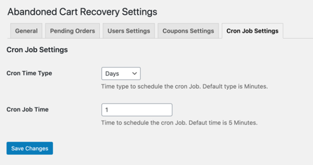 settings cart recovery