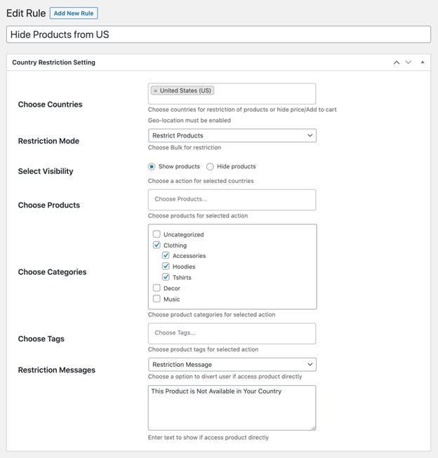 Create Country-Based Rules