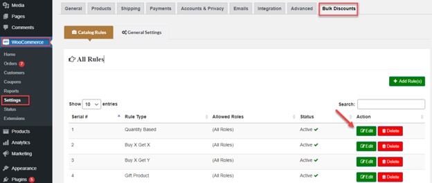 Each tab allows you to control different features of the plugin