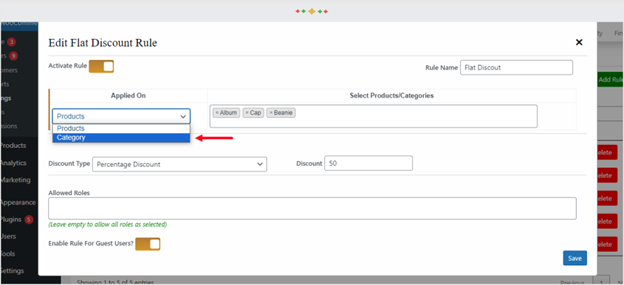 Edit Flat Discount Rule
