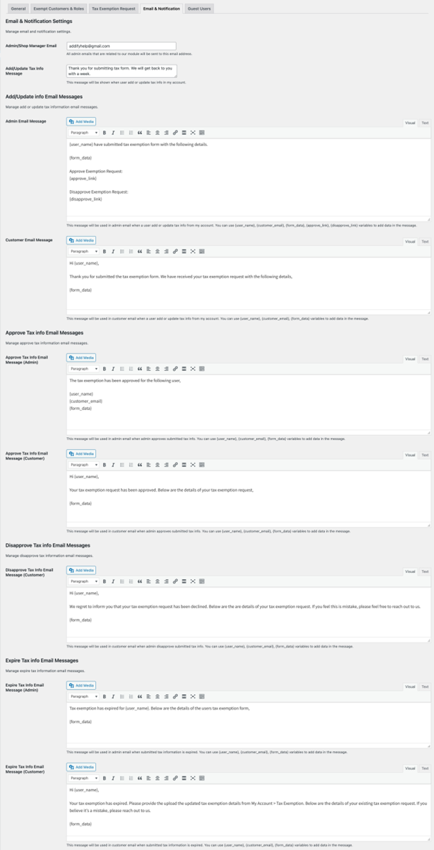 Enable Email Notification