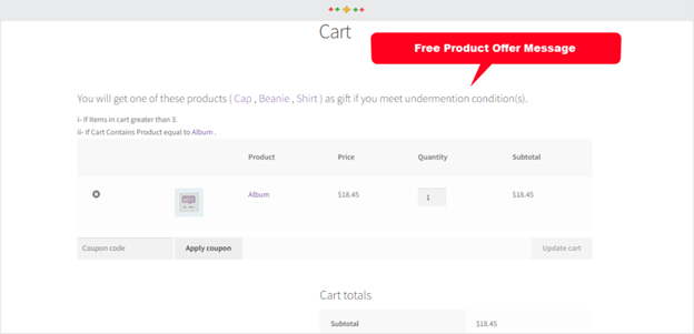 Free Product Offer Message