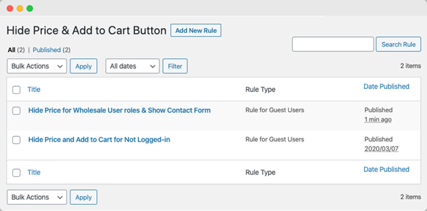 Hide Price and add to cart button