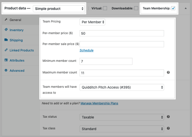 Product Data per member