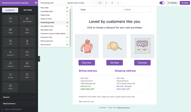 Woocommerce Email customizer