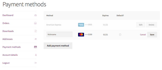 Payment Methods