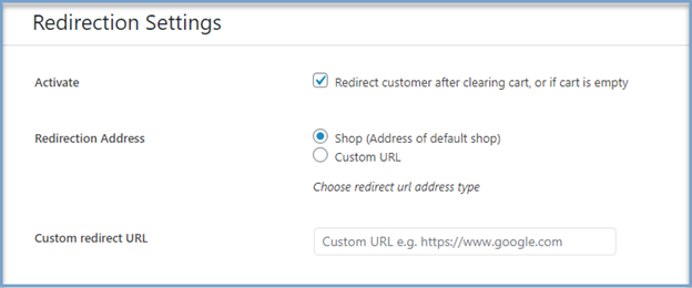 Redirection Settings