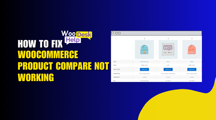 How to fix woocommerce product compare not working