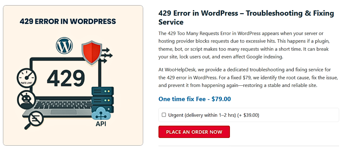429 Error in WordPress