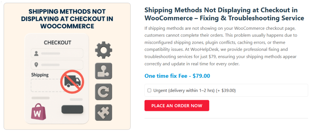 Shipping Methods Not Displaying at Checkout in WooCommerce