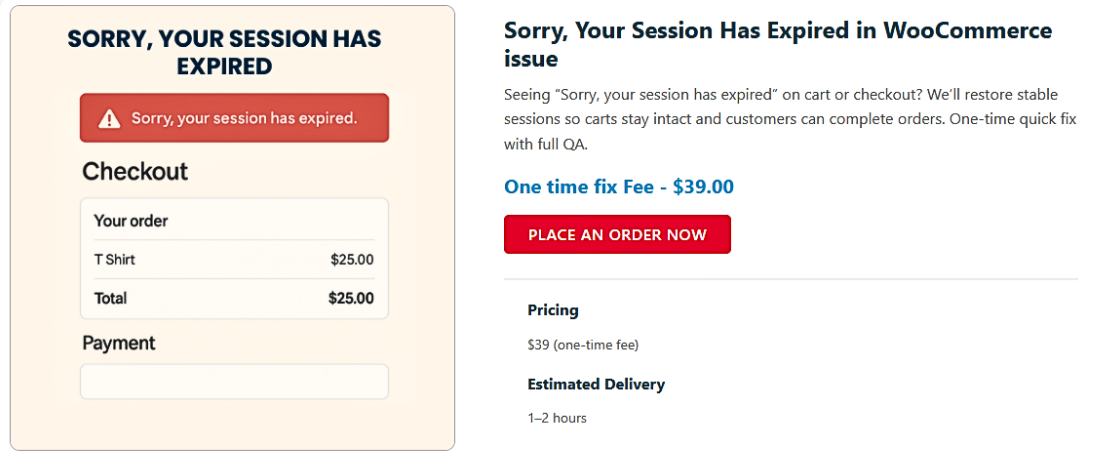 woocommerce session expired
