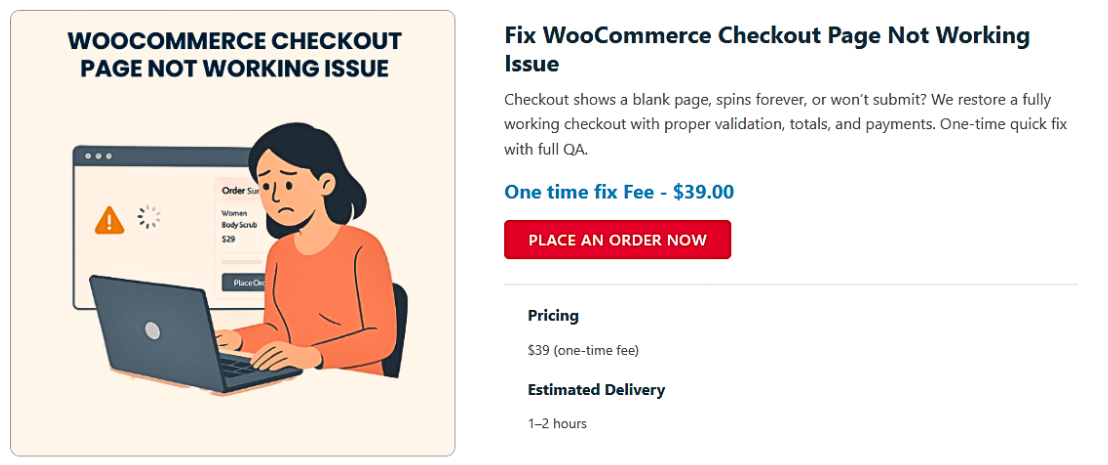 WooCommerce Checkout Page Not Working Issue