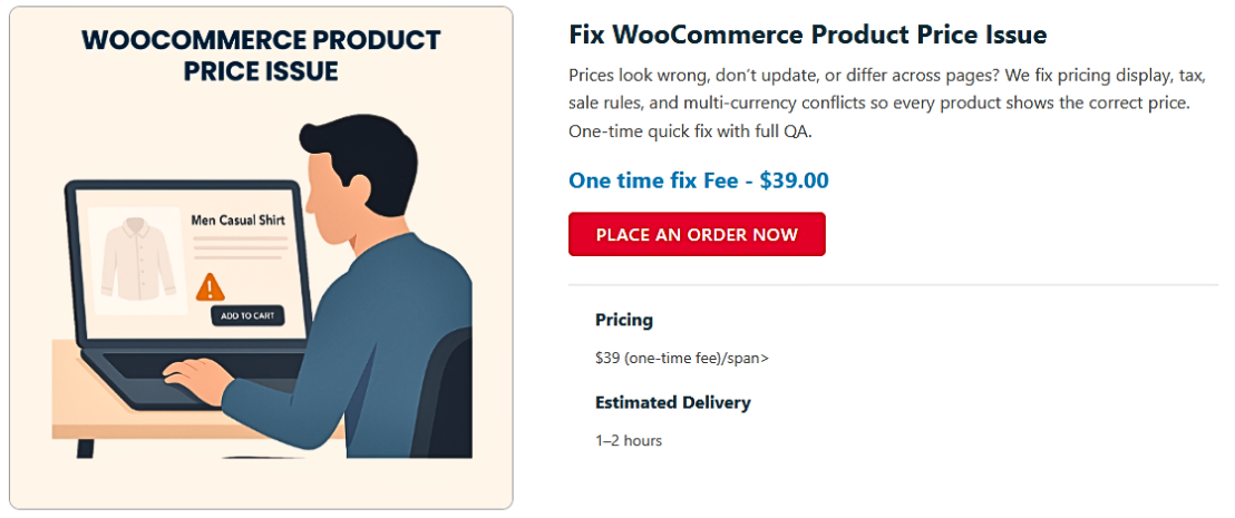 WooCommerce Product Price Issue