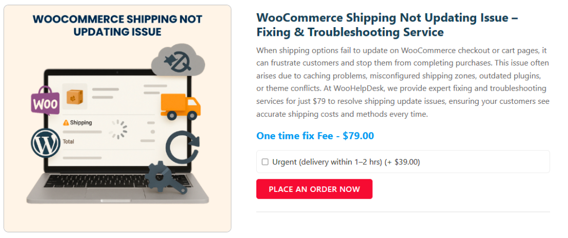 WooCommerce Shipping Not Updating Issue