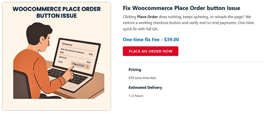 Woocommerce Place Order button Issue