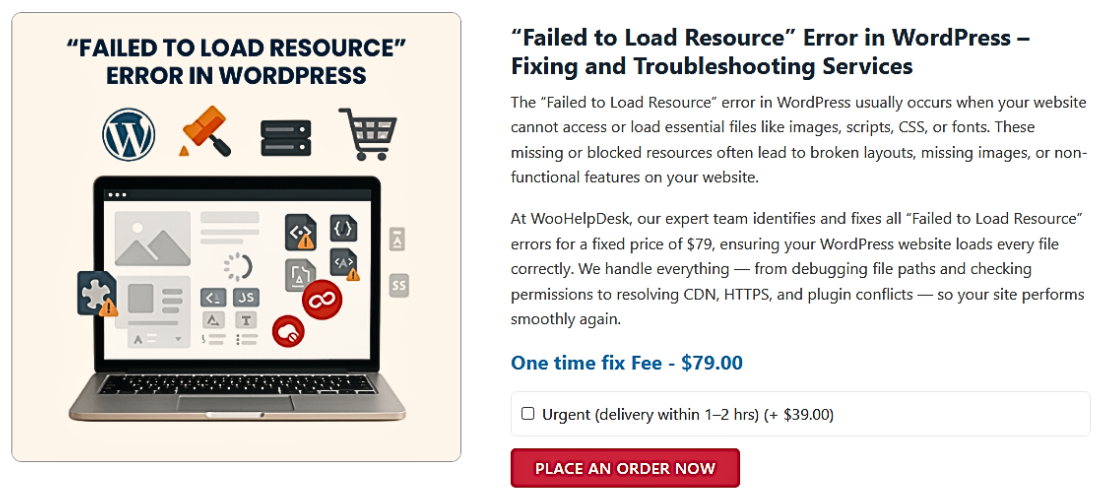 Failed to Load Resource” Error in WordPress