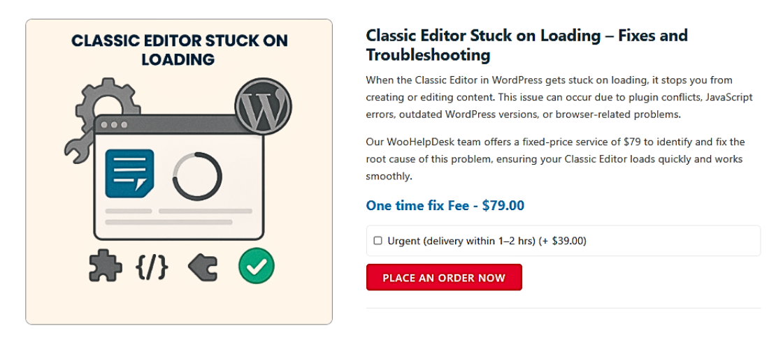 Classic Editor Stuck on Loading