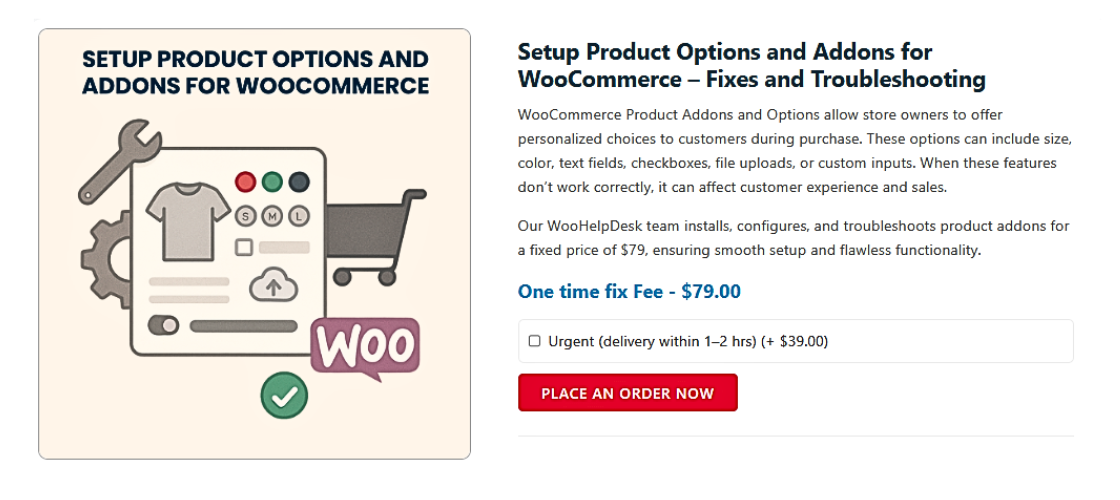 Setup Product Options and Addons for WooCommerce 