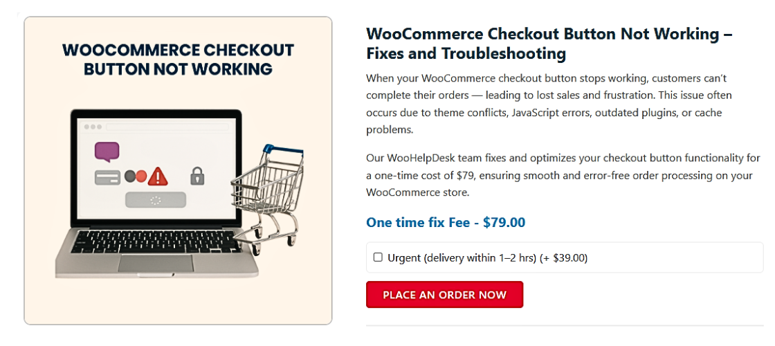 WooCommerce Checkout Button Not Working