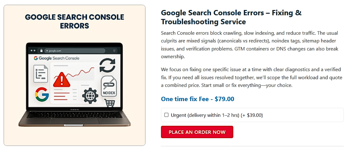 Google Search Console Errors