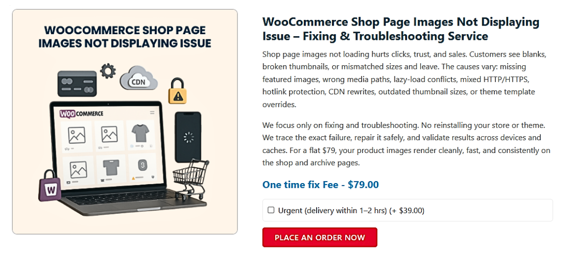 WooCommerce Shop Page Images Not Displaying Issue