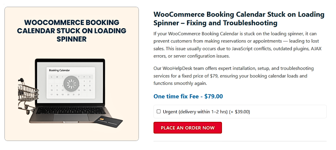 WooCommerce Booking Calendar Stuck on Loading Spinner