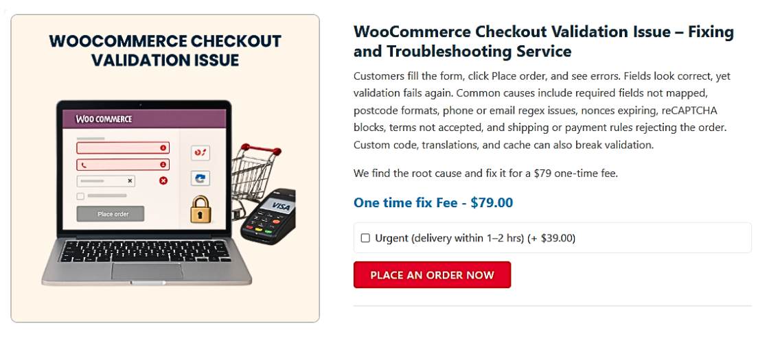 WooCommerce Checkout Validation Issue