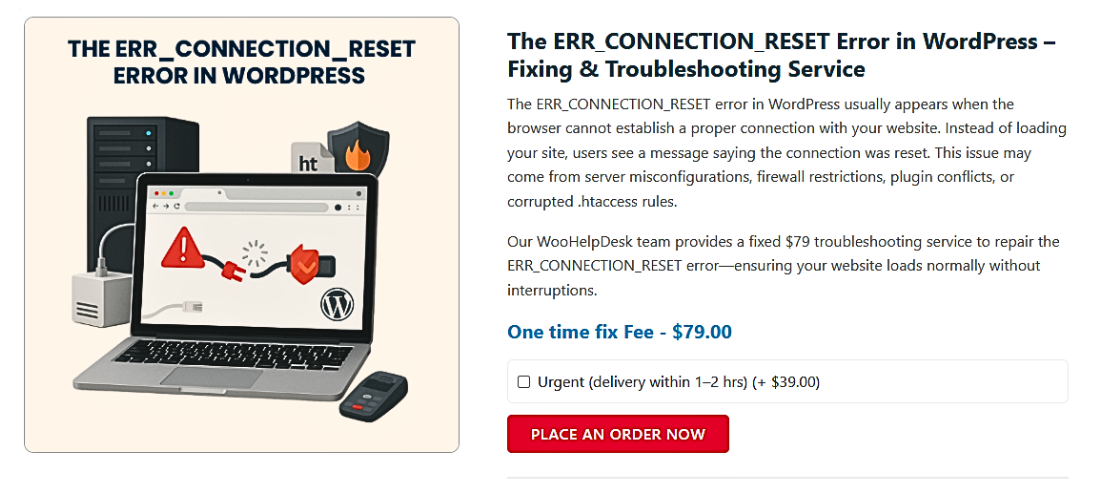 WordPress ERR_CONNECTION_RESET Error
