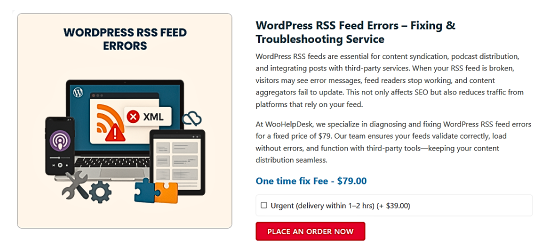 WordPress RSS Feed Errors 