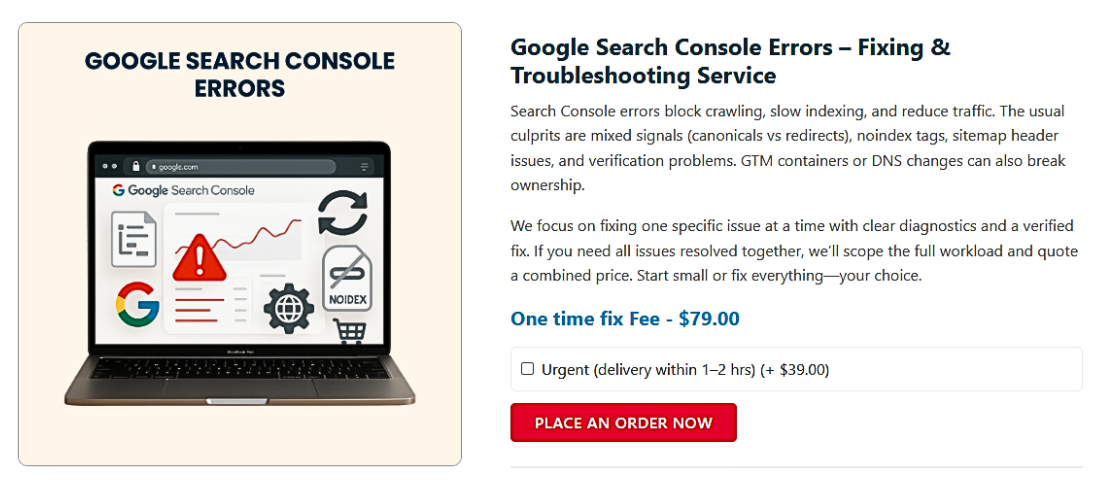 Google Search Console Errors