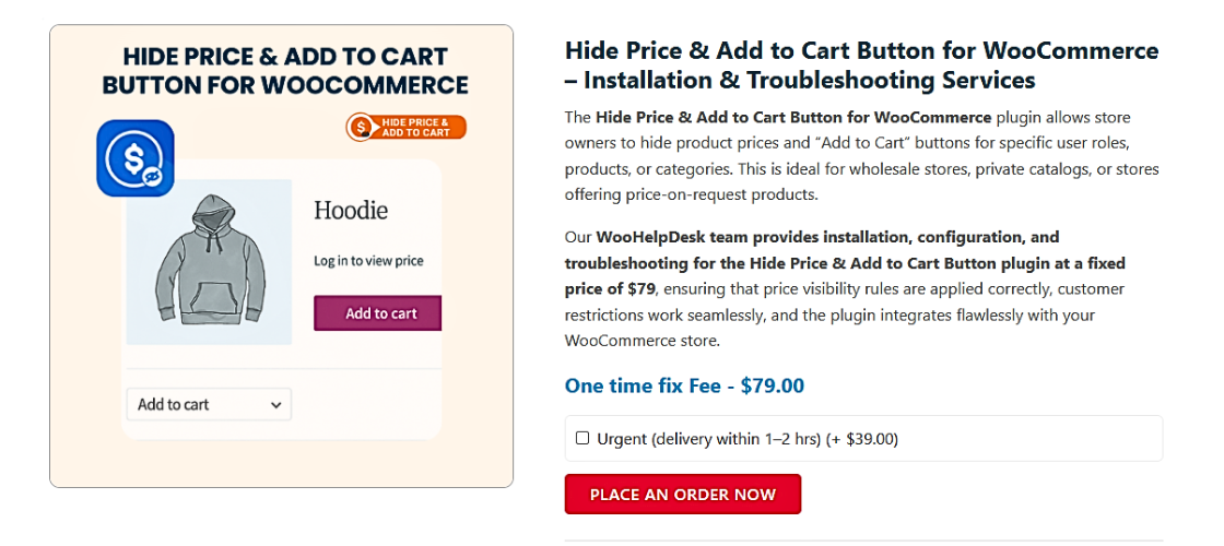 Hide Price & Add to Cart Button for WooCommerce