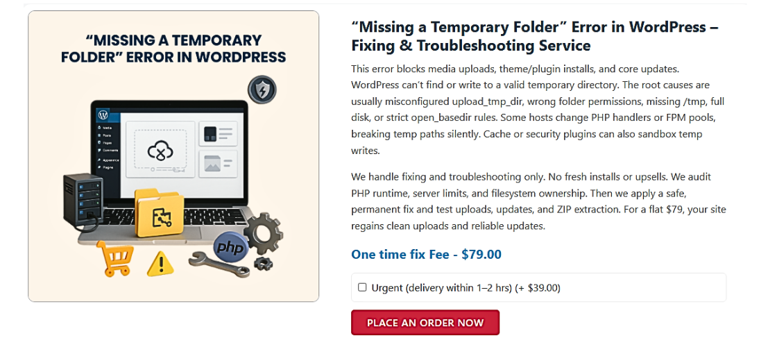  Missing a Temporary Folder