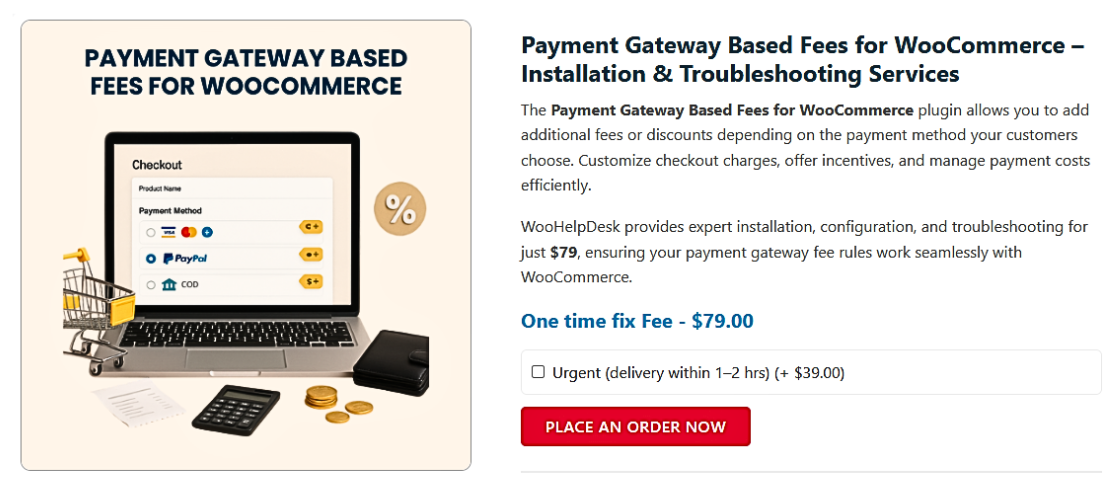 Payment Gateway Based Fees for WooCommerce