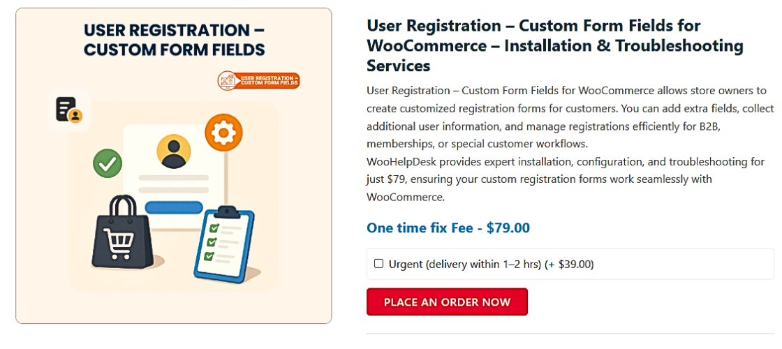 User Registration Custom Form Fields for WooCommerce