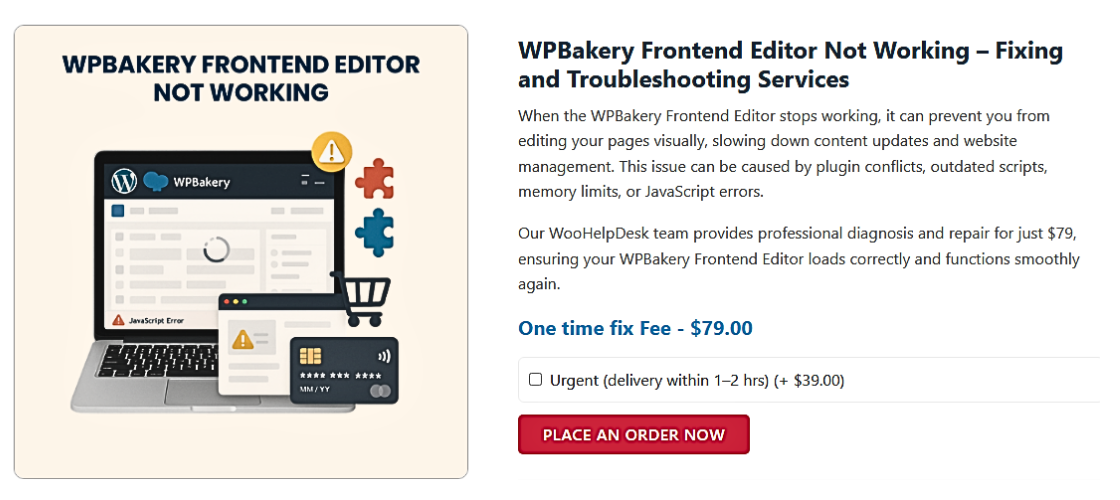 WPBakery Frontend Editor Not Working