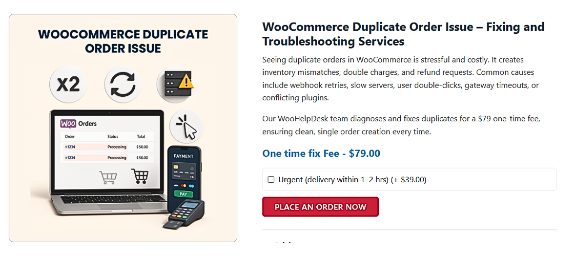 WooCommerce Duplicate Order Issue