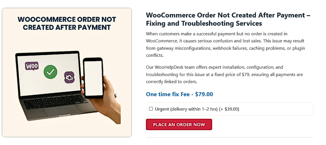 WooCommerce Order Not Created After Payment