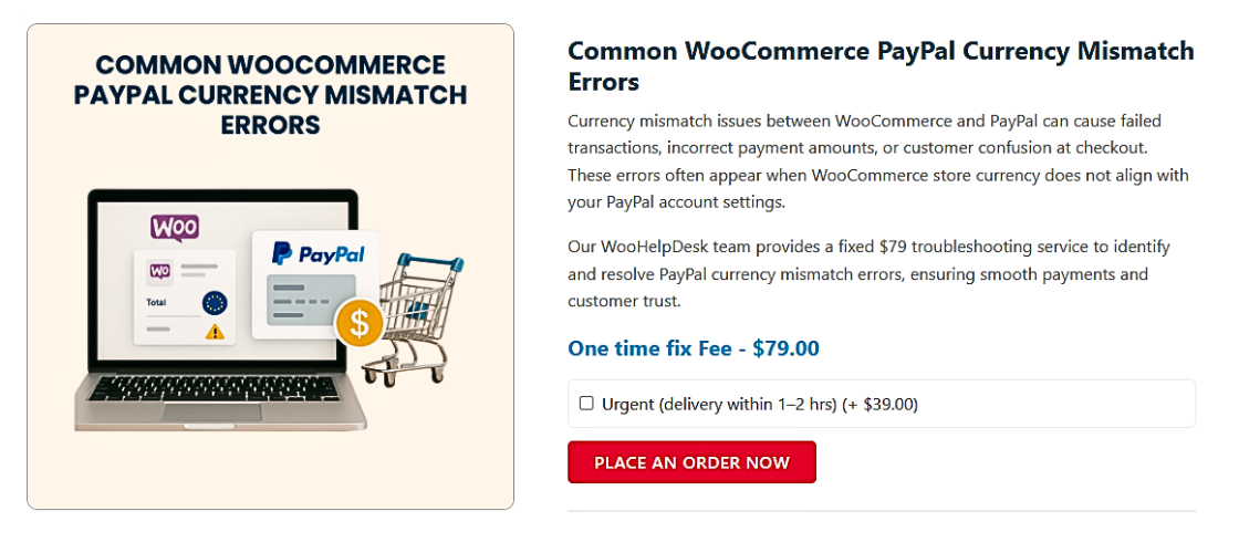 WooCommerce PayPal Currency Mismatch Errors