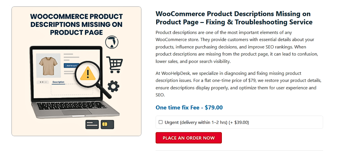 WooCommerce Product Descriptions Missing on Product Page