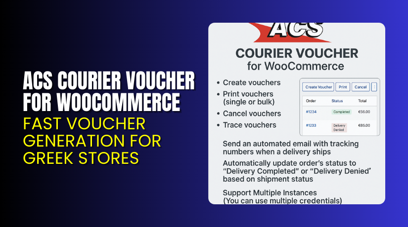 ACS Courier Voucher for WooCommerce – Fast Voucher Generation for Greek Stores