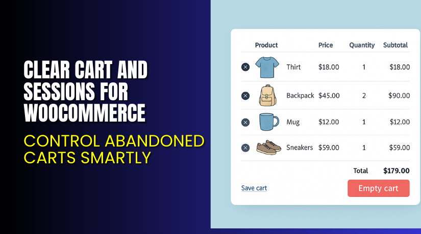 Clear Cart and Sessions for WooCommerce – Control Abandoned Carts Smartly