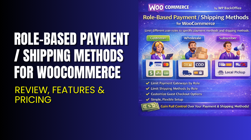 Role-Based Payment / Shipping Methods for WooCommerce – Review, Features & Pricing