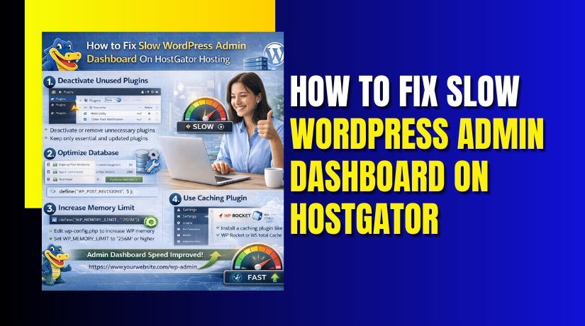 How to Fix Slow WordPress Admin Dashboard On HostGator Hosting